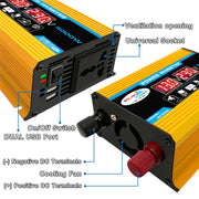 Solar Power System Inverter 30A Controller+18W 12V Solar Panel, Specification: Yellow 12V To 220V