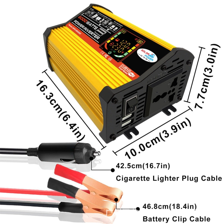 Saga 3 Generations Home Solar Generator Inverter+30A Controller+18W 12V Solar Panel, Specification: Yellow 12V To 110V