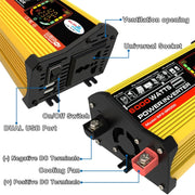 Saga 3 Generations Home Solar Generator Inverter+30A Controller+18W 12V Solar Panel, Specification: Yellow 12V To 110V