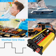 Saga 3 Generations Home Solar Generator Inverter+30A Controller+18W 12V Solar Panel, Specification: Yellow 12V To 110V