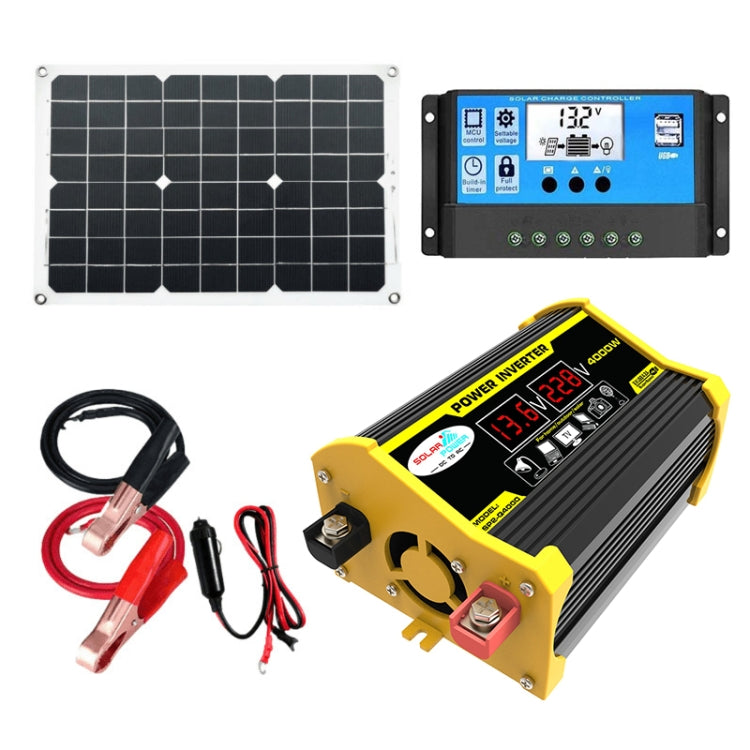 Saga Generation 2 Home Solar Generator Inverter+30A Controller+18W 12V Solar Panel, Specification: Black 12V To 110V