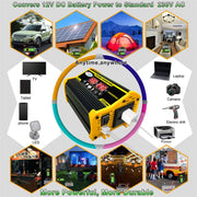 Saga Generation 2 Home Solar Generator Inverter+30A Controller+18W 12V Solar Panel, Specification: Black 12V To 110V