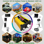 Saga Generation 2 Home Solar Generator Inverter+30A Controller+18W 12V Solar Panel, Specification: Yellow 12V To 220V