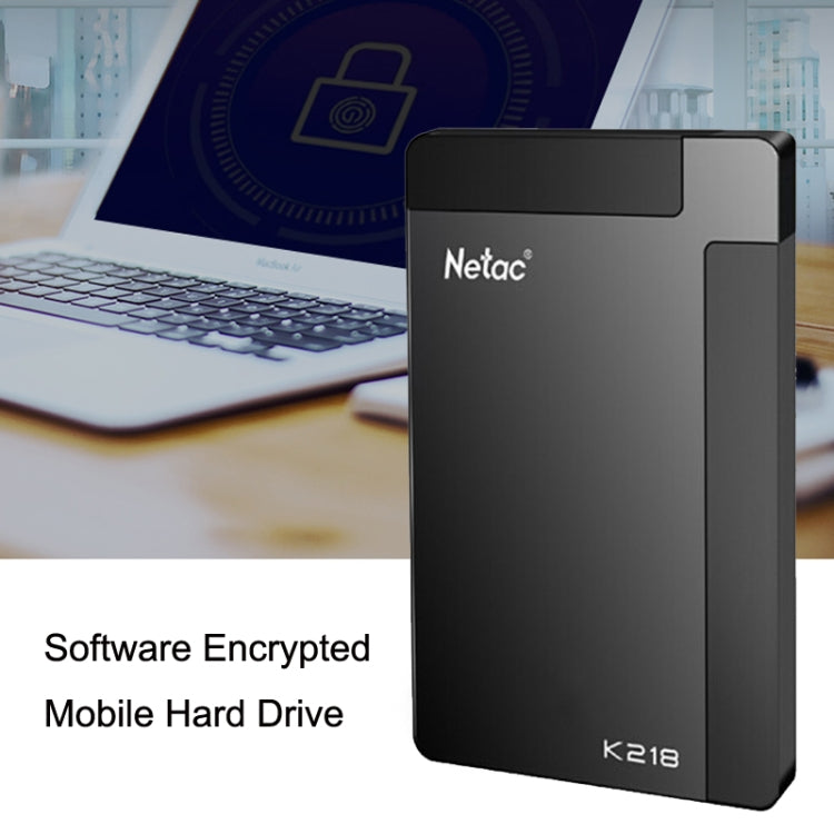 Netac K218 High Speed 2.5 Inch Software Encrypted Mobile Hard Drive, Capacity: 2TB
