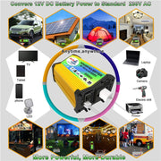 Saga Generation 1 Home Solar Generator Inverter+30A Controller+18W 12V Solar Panel, Specification: Yellow 12V To 220V