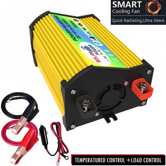 Saga Generation 1 Home Solar Generator Inverter+30A Controller+18W 12V Solar Panel, Specification: Yellow 12V To 110V
