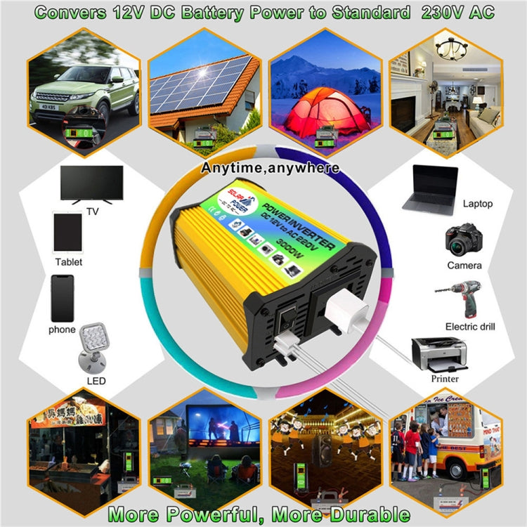 Saga Generation 1 Home Solar Generator Inverter+30A Controller+18W 12V Solar Panel, Specification: Yellow 12V To 110V