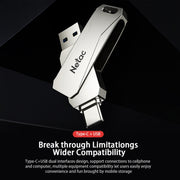 Netac U782C Type-C Dual Interface High-Speed Metal Computer USB Flash Drive, Capacity: 128GB