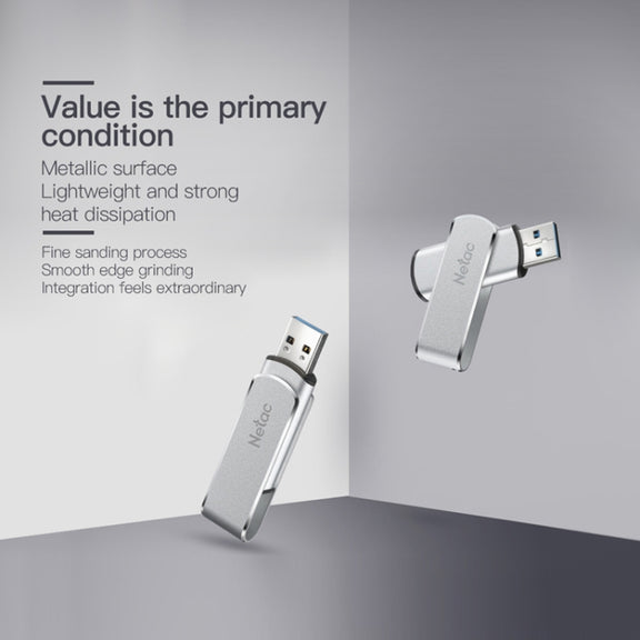 Netac U388 High Speed USB3.0 Metal Rotating Car Computer U Disk, Capacity: 64GB