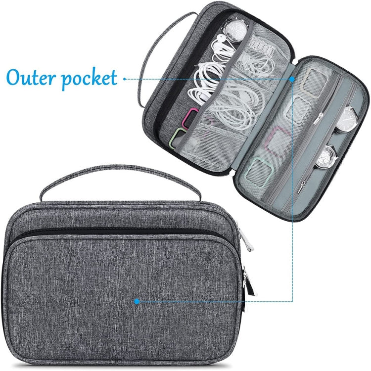 Multifunction Watch Strap Data Line 36 Slots Storage Bag(Grey)