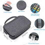 Multifunction Watch Strap Data Line 36 Slots Storage Bag(Grey)