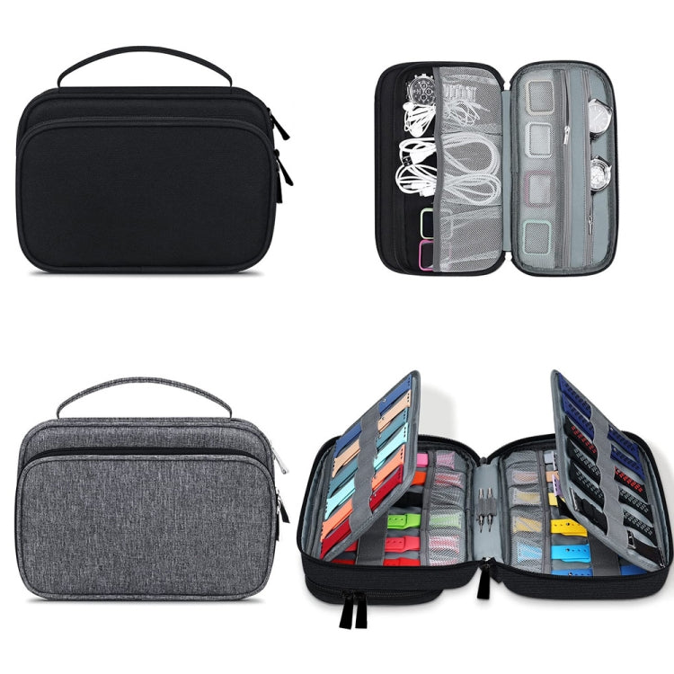 Multifunction Watch Strap Data Line 36 Slots Storage Bag(Grey)