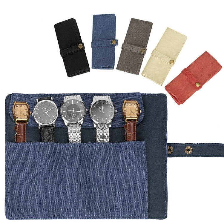 Nylon Canvas Watch & Strap Portable Storage Bag(Grey)