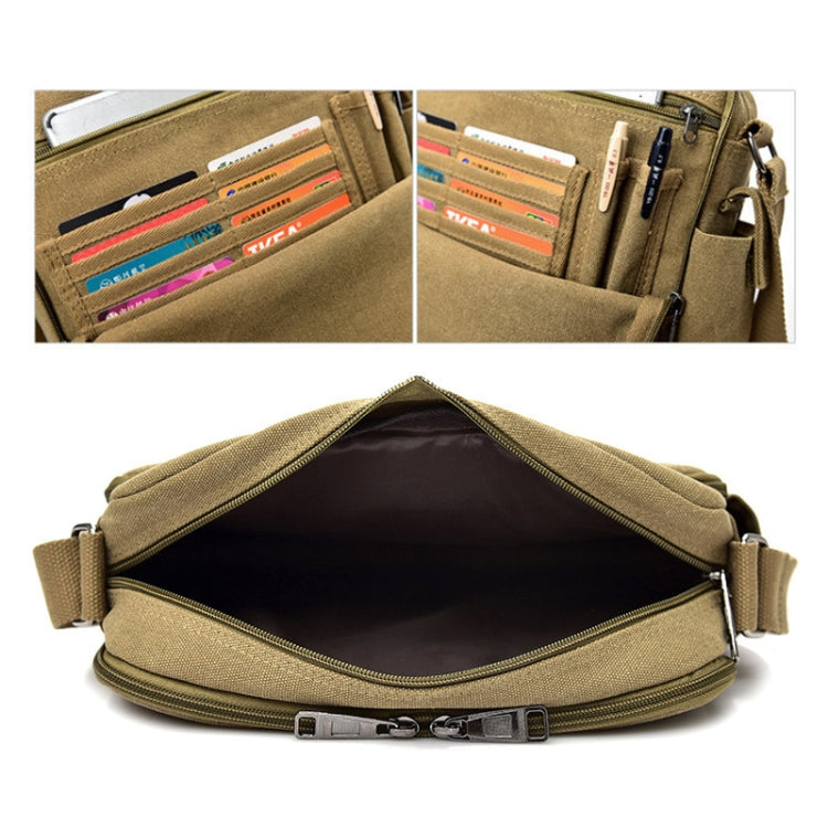 RuYiHuang Men Vintage Canvas Versatile Single-Shoulder Bag(Brown)