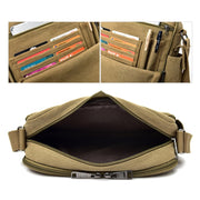 RuYiHuang Men Vintage Canvas Versatile Single-Shoulder Bag(Brown)