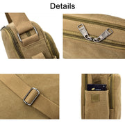 RuYiHuang Men Vintage Canvas Versatile Single-Shoulder Bag(Black)