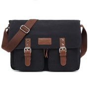 AUGUR Men Single-shoulder Crossbody Messenger Canvas Bag(Black)