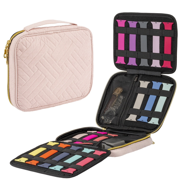 Velvet Watch Strap Watch Accessories Storage Bag, Specification: Pink L