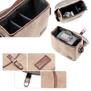 Casual SLR Camera Canvas Crossbody Bag(Gray)