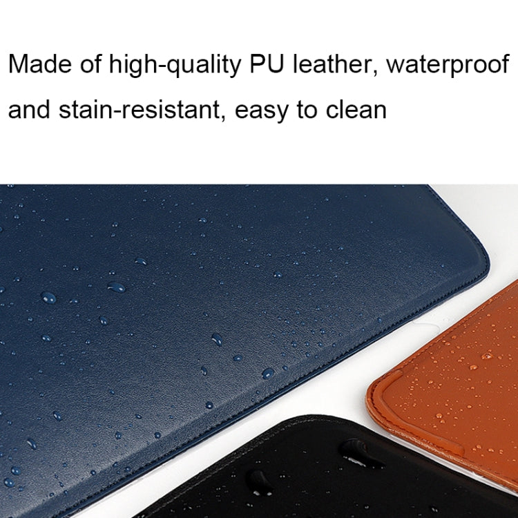 PU08DZ Leather Laptop Liner Bag with Stand Function, Size: 13.3 inches(Cowhide Yellow)