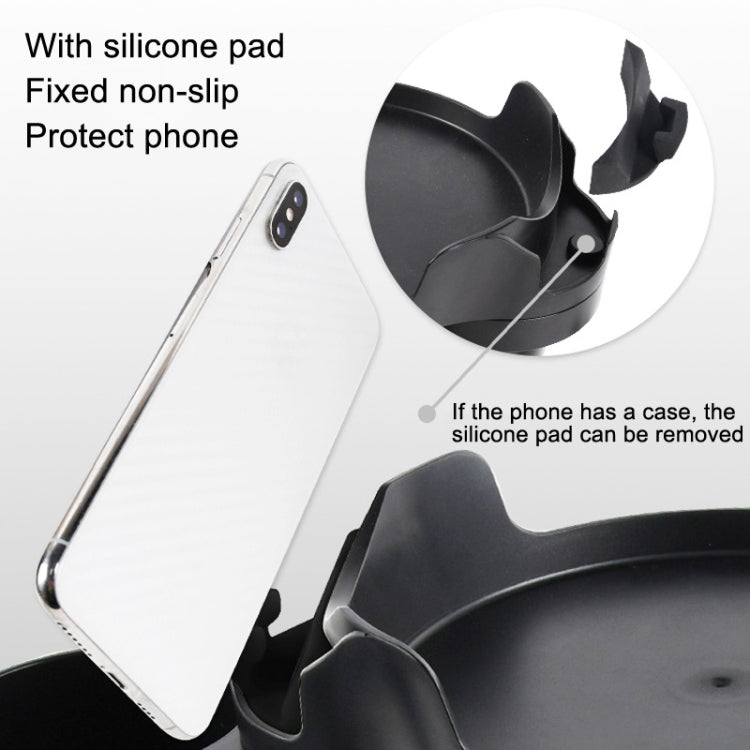 Car Water Cup Holder Dinner Plate Rack Rotatable Mobile Phone Holder(Black)
