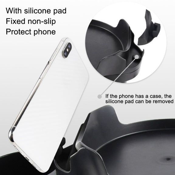 Car Water Cup Holder Dinner Plate Rack Rotatable Mobile Phone Holder(Black)