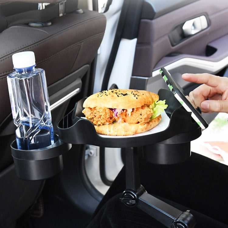 Car Water Cup Holder Dinner Plate Rack Rotatable Mobile Phone Holder(Black)