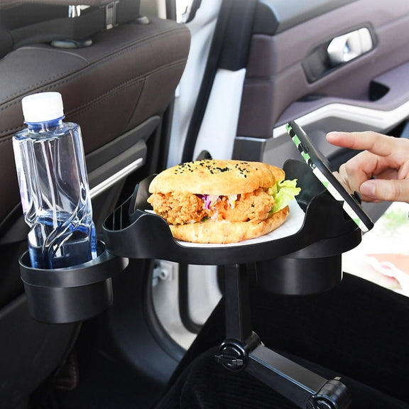 Car Water Cup Holder Dinner Plate Rack Rotatable Mobile Phone Holder(Black)