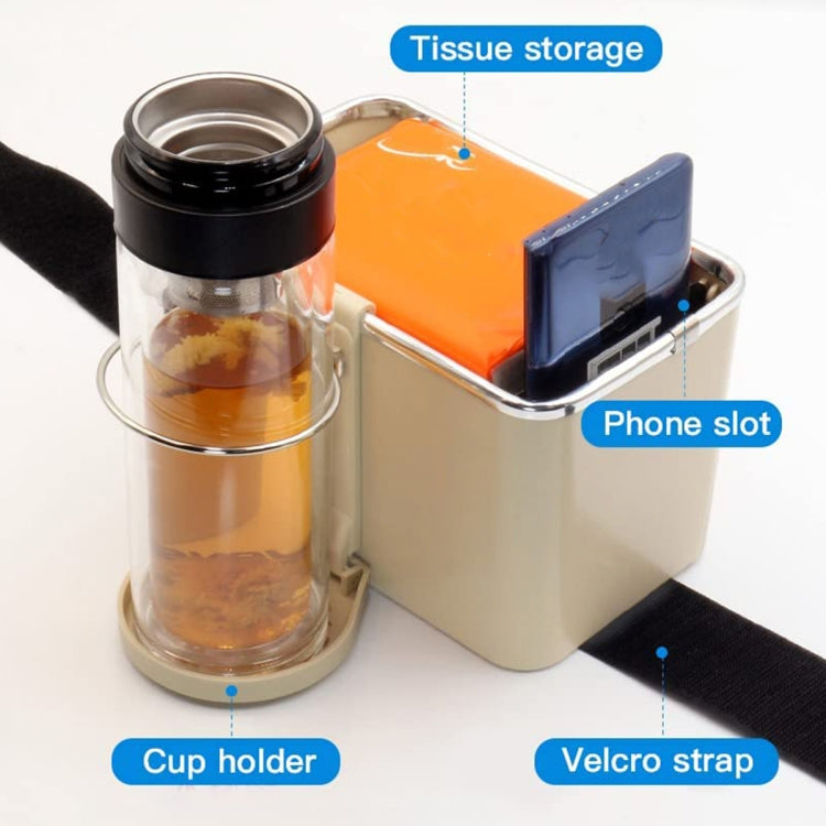 Car Paper Box Hanging Armrest Box Storage Box Cup Holder(Beige Double Cup)