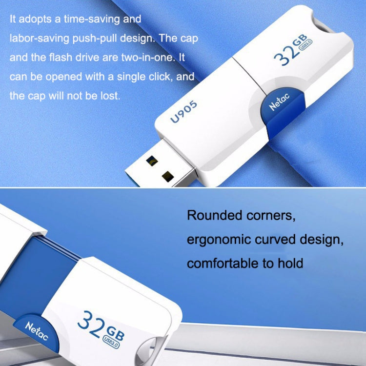 Netac U905 High Speed USB3.0 Retractable Car Music Computer USB Flash Drive, Capacity: 128GB