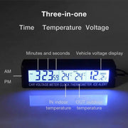 Car Inside And Outside Dual Temperature+Clock+Voltage LED Electronic Display(Orange+Blue)