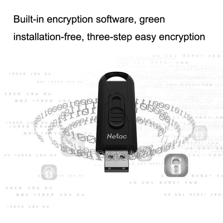 Netac U309 High Speed USB3.0 Push-Pull Encrypted USB Flash Drive, Capacity: 32GB
