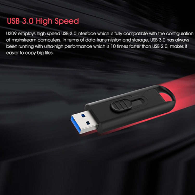 Netac U309 High Speed USB3.0 Push-Pull Encrypted USB Flash Drive, Capacity: 32GB