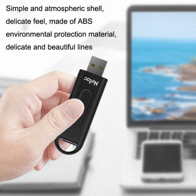 Netac U309 High Speed USB3.0 Push-Pull Encrypted USB Flash Drive, Capacity: 64GB