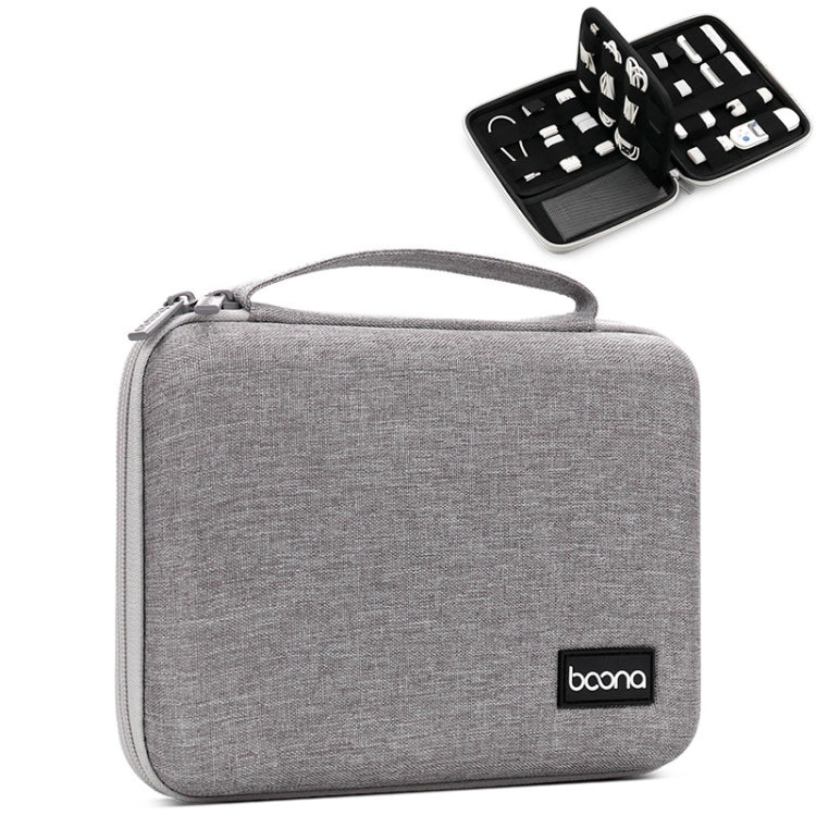 Baona BN-F018 Multifunctional Double Layer EVA Hard Shell U Disk Data Cable Storage Bag(Grey)