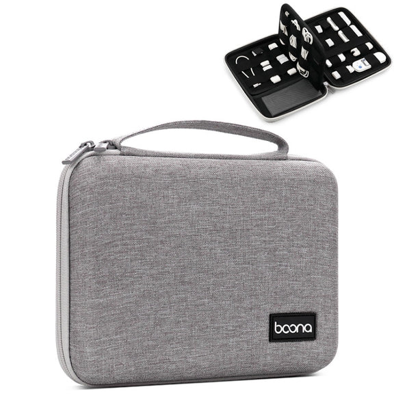 Baona BN-F018 Multifunctional Double Layer EVA Hard Shell U Disk Data Cable Storage Bag(Grey)