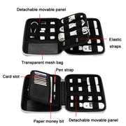 Baona BN-F018 Multifunctional Double Layer EVA Hard Shell U Disk Data Cable Storage Bag(Black)