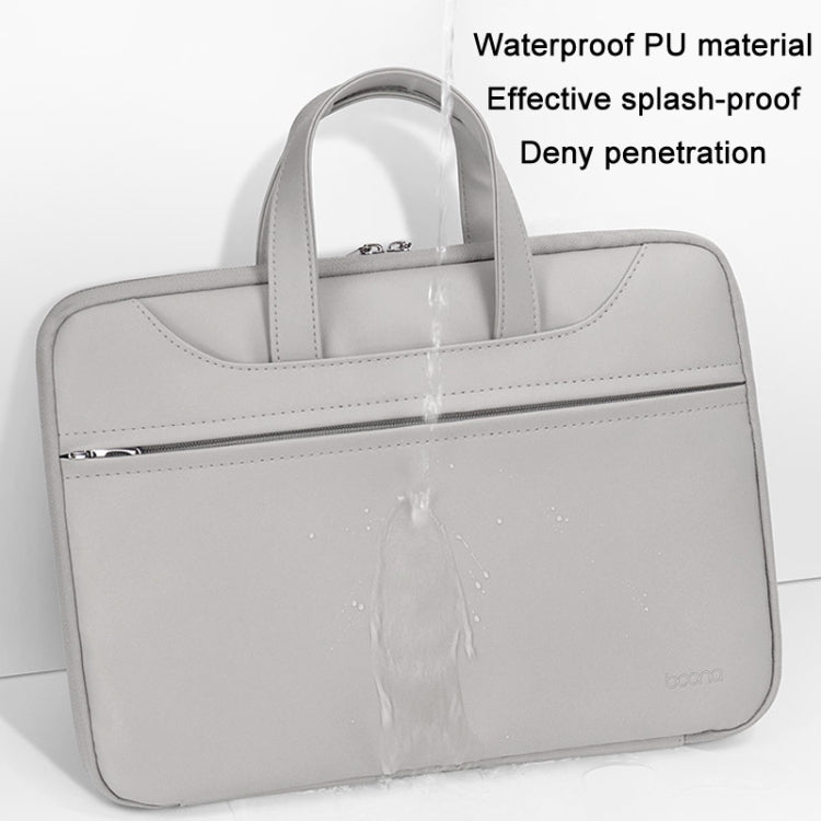 Baona BN-Q006 PU Leather Full Opening Laptop Handbag For 14 inches(Light Green)