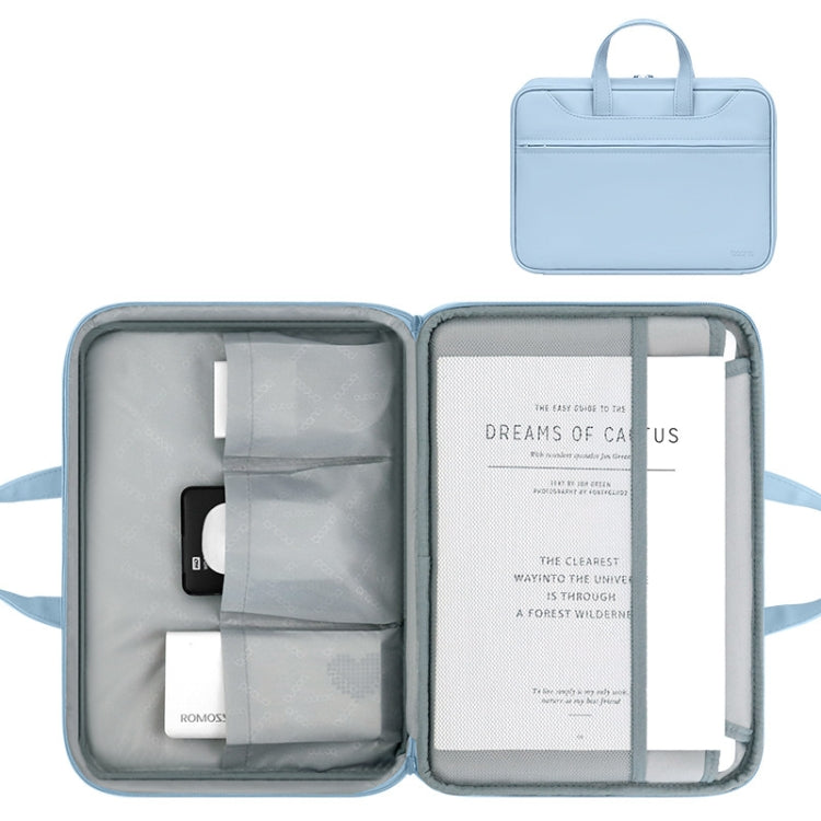 Baona BN-Q006 PU Leather Full Opening Laptop Handbag For 13/13.3 inches(Sky Blue Thicken)