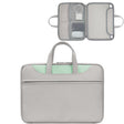 Baona BN-Q006 PU Leather Full Opening Laptop Handbag For 14 inches(Gray+Mint Green) - 15 inch by Baona | Online Shopping South Africa | PMC TechLife | Buy Now Pay Later Mobicred