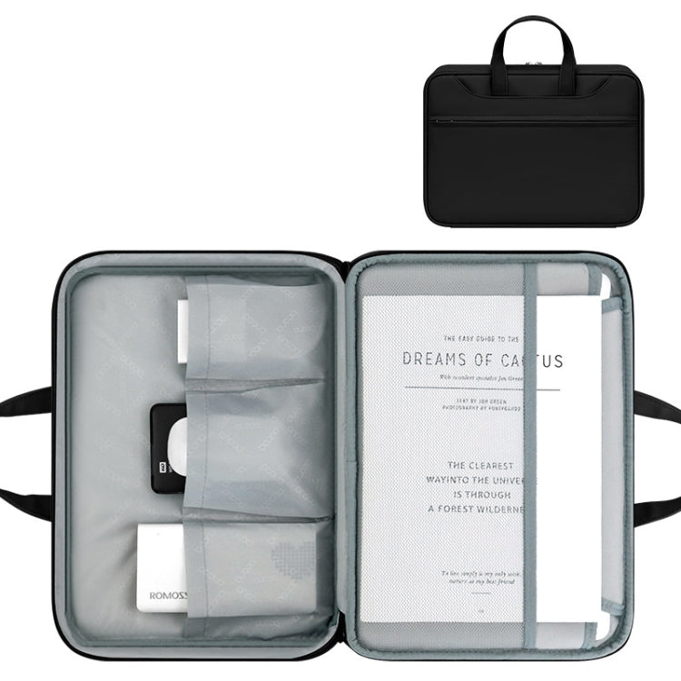 Baona BN-Q006 PU Leather Full Opening Laptop Handbag For 15/15.6/16 inches(Black Thicken)