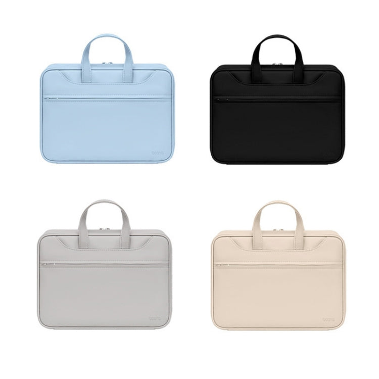 Baona BN-Q006 PU Leather Full Opening Laptop Handbag For 15/15.6/16 inches(Black Thicken)