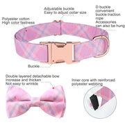 Rose Gold Buckle Pet Detachable Bow Collar, Size: XL 2.5x43-70cm(Blue Bellland)