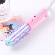 GeLinSi GLS-003 20W 2 in 1 Ceramic Glaze Mini Curler Comb, EU Plug(Pink)