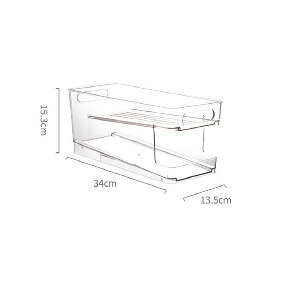 Transparent 2 Layer Automatic Roll-off Cans Beverage Refrigerated Storage Box
