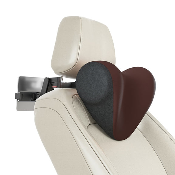 A09 Car Seat Headrest Memory Foam Comfortable Neck Pillow, Style: With Stand  (Coffee)