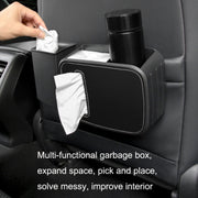Car Drain Tissue Box Umbrella Storage Pocket Bag Storage Box Car Trash Can(Flip Fur Gray)