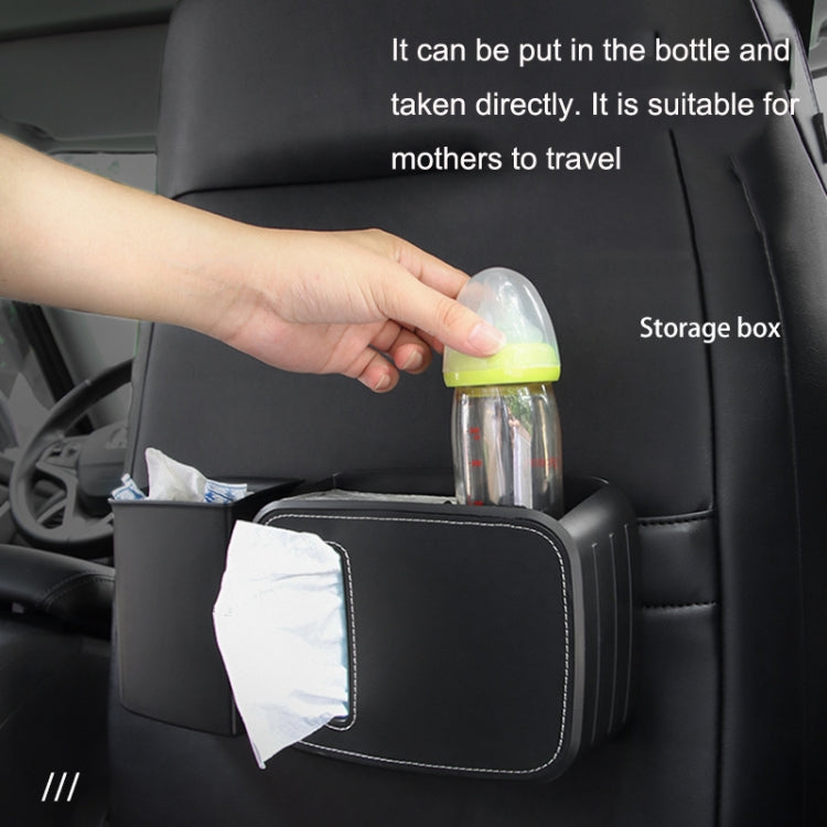 Car Drain Tissue Box Umbrella Storage Pocket Bag Storage Box Car Trash Can(Beige)