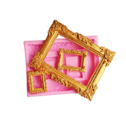 Vintage Photo Frame Liquid Silicone Fondant Mould(Pink)