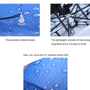 Double-layer Fishing Umbrella Hat Outdoor Sunscreen And Rainproof Folding Umbrella Hat, Color: 95 Blue (Elastic Band)
